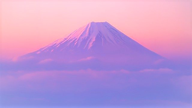山　富士山　夕日　八白土星