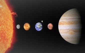 宇宙　サイズ調整　地球　太陽　天体